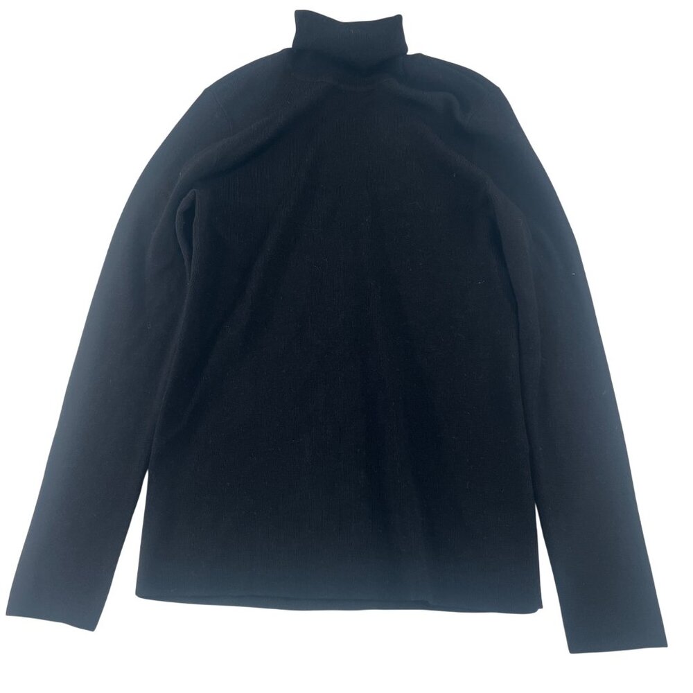 Chicos Black Turtleneck Long Sleeve Top Size 0 Small‎